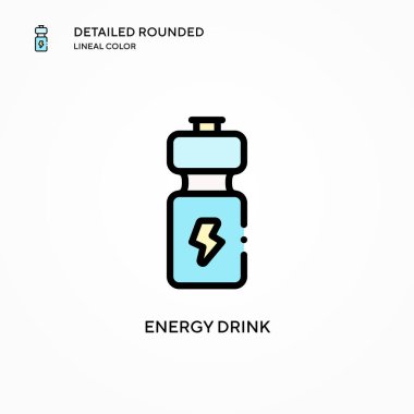 Enerji içeceği vektör simgesi. Modern vektör illüstrasyon kavramları. Düzenlemesi ve kişiselleştirmesi kolay.
