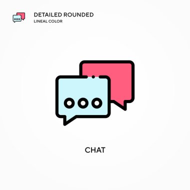 Sohbet vektörü simgesi. Modern vektör illüstrasyon kavramları. Düzenlemesi ve kişiselleştirmesi kolay.