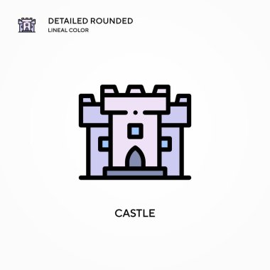 Castle vektör simgesi. Modern vektör illüstrasyon kavramları. Düzenlemesi ve kişiselleştirmesi kolay.