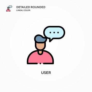 Kullanıcı vektör simgesi. Modern vektör illüstrasyon kavramları. Düzenlemesi ve kişiselleştirmesi kolay.