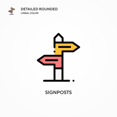 İşaret direkleri vektör simgesi. Modern vektör illüstrasyon kavramları. Düzenlemesi ve kişiselleştirmesi kolay.