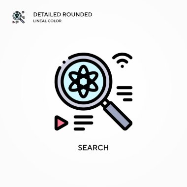 Arama vektör simgesi. Modern vektör illüstrasyon kavramları. Düzenlemesi ve kişiselleştirmesi kolay.