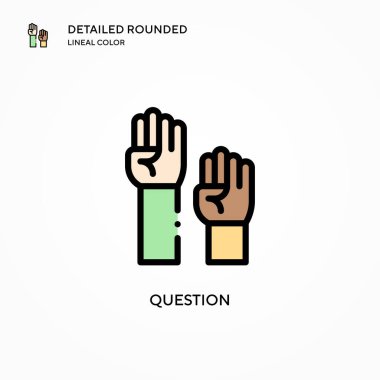 Soru vektör simgesi. Modern vektör illüstrasyon kavramları. Düzenlemesi ve kişiselleştirmesi kolay.