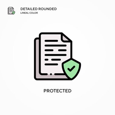 Koruyucu vektör simgesi. Modern vektör illüstrasyon kavramları. Düzenlemesi ve kişiselleştirmesi kolay.