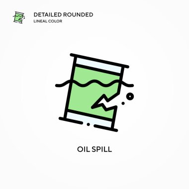 Petrol sızıntısı vektör simgesi. Modern vektör illüstrasyon kavramları. Düzenlemesi ve kişiselleştirmesi kolay.