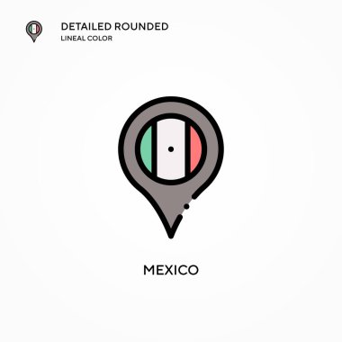 Meksika vektör ikonu. Modern vektör illüstrasyon kavramları. Düzenlemesi ve kişiselleştirmesi kolay.