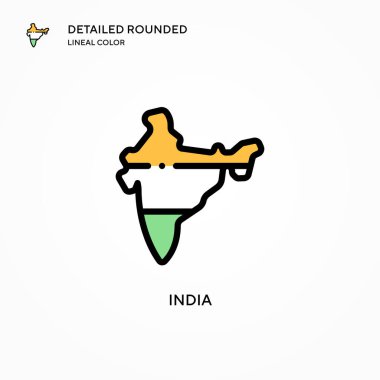 Hindistan vektör simgesi. Modern vektör illüstrasyon kavramları. Düzenlemesi ve kişiselleştirmesi kolay.