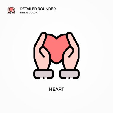 Kalp vektör simgesi. Modern vektör illüstrasyon kavramları. Düzenlemesi ve kişiselleştirmesi kolay.