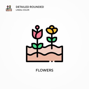 Çiçek vektör simgesi. Modern vektör illüstrasyon kavramları. Düzenlemesi ve kişiselleştirmesi kolay.