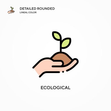 Ekolojik vektör simgesi. Modern vektör illüstrasyon kavramları. Düzenlemesi ve kişiselleştirmesi kolay.