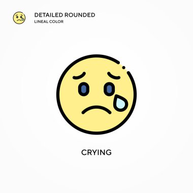 Ağlayan vektör ikonu. Modern vektör illüstrasyon kavramları. Düzenlemesi ve kişiselleştirmesi kolay.