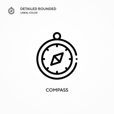 Pusula vektör simgesi. Modern vektör illüstrasyon kavramları. Düzenlemesi ve kişiselleştirmesi kolay.