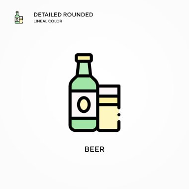 Bira vektör simgesi. Modern vektör illüstrasyon kavramları. Düzenlemesi ve kişiselleştirmesi kolay.