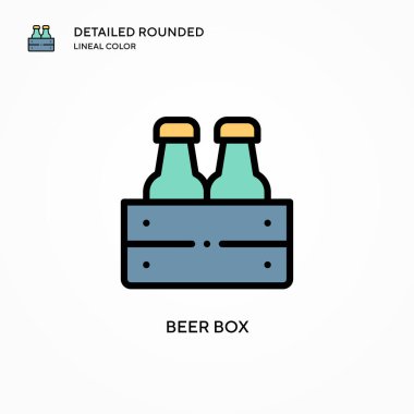 Bira kutusu vektör simgesi. Modern vektör illüstrasyon kavramları. Düzenlemesi ve kişiselleştirmesi kolay.