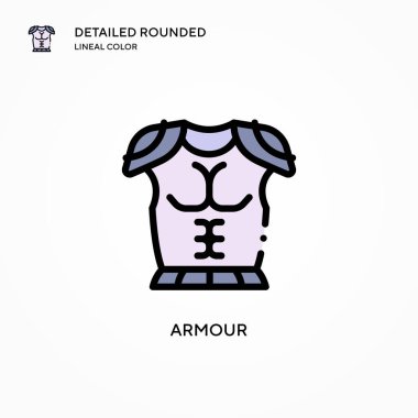 Zırh vektör simgesi. Modern vektör illüstrasyon kavramları. Düzenlemesi ve kişiselleştirmesi kolay.
