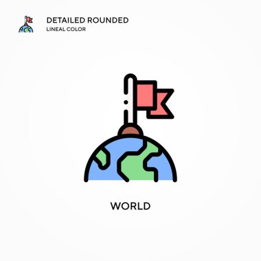 Dünya vektör simgesi. Modern vektör illüstrasyon kavramları. Düzenlemesi ve kişiselleştirmesi kolay.