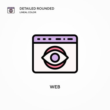 Web vektör simgesi. Modern vektör illüstrasyon kavramları. Düzenlemesi ve kişiselleştirmesi kolay.