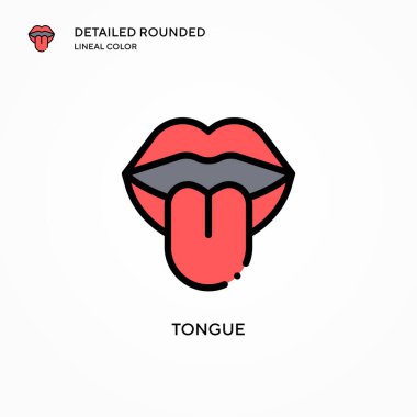 Dil vektör simgesi. Modern vektör illüstrasyon kavramları. Düzenlemesi ve kişiselleştirmesi kolay.