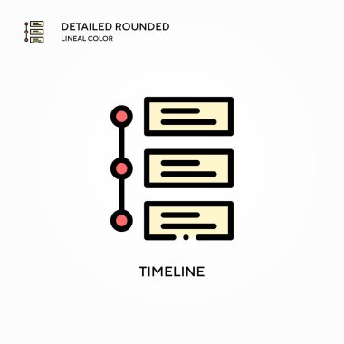 Zaman çizgisi vektör simgesi. Modern vektör illüstrasyon kavramları. Düzenlemesi ve kişiselleştirmesi kolay.