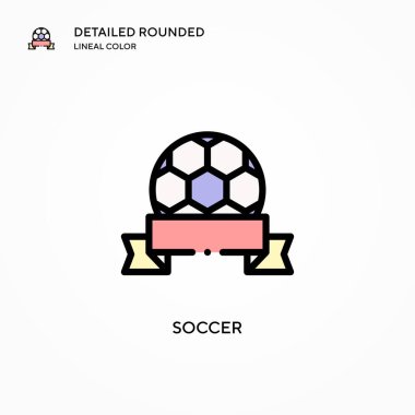 Futbol vektör simgesi. Modern vektör illüstrasyon kavramları. Düzenlemesi ve kişiselleştirmesi kolay.