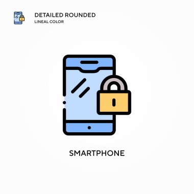 Akıllı telefon vektör simgesi. Modern vektör illüstrasyon kavramları. Düzenlemesi ve kişiselleştirmesi kolay.