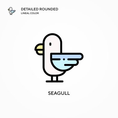 Martı vektör simgesi. Modern vektör illüstrasyon kavramları. Düzenlemesi ve kişiselleştirmesi kolay.