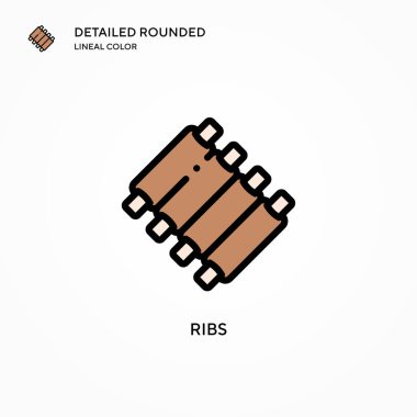 Kaburga vektör simgesi. Modern vektör illüstrasyon kavramları. Düzenlemesi ve kişiselleştirmesi kolay.