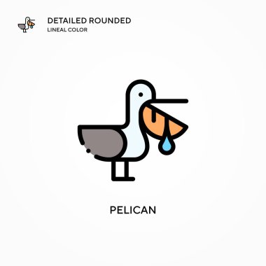 Pelikan vektör simgesi. Modern vektör illüstrasyon kavramları. Düzenlemesi ve kişiselleştirmesi kolay.