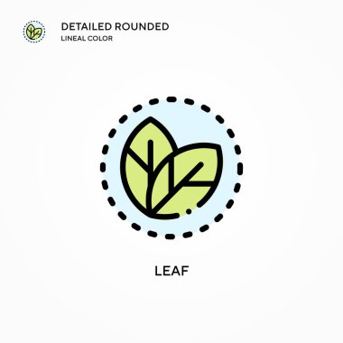 Yaprak vektör simgesi. Modern vektör illüstrasyon kavramları. Düzenlemesi ve kişiselleştirmesi kolay.