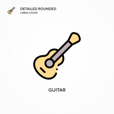 Gitar vektör simgesi. Modern vektör illüstrasyon kavramları. Düzenlemesi ve kişiselleştirmesi kolay.