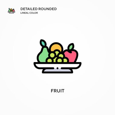 Meyve vektörü simgesi. Modern vektör illüstrasyon kavramları. Düzenlemesi ve kişiselleştirmesi kolay.