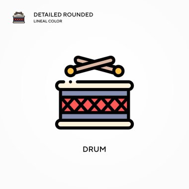 Davul vektör simgesi. Modern vektör illüstrasyon kavramları. Düzenlemesi ve kişiselleştirmesi kolay.