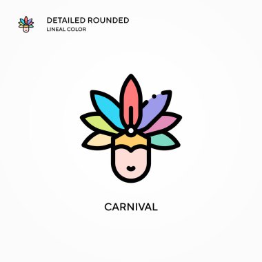 Karnaval vektör simgesi. Modern vektör illüstrasyon kavramları. Düzenlemesi ve kişiselleştirmesi kolay.