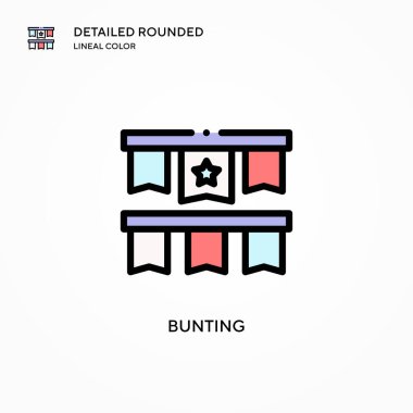 Bunting vektör simgesi. Modern vektör illüstrasyon kavramları. Düzenlemesi ve kişiselleştirmesi kolay.