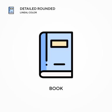 Kitap vektör simgesi. Modern vektör illüstrasyon kavramları. Düzenlemesi ve kişiselleştirmesi kolay.