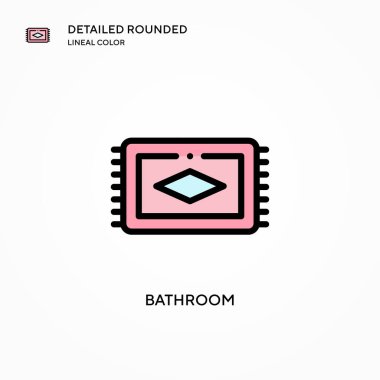 Banyo vektör simgesi. Modern vektör illüstrasyon kavramları. Düzenlemesi ve kişiselleştirmesi kolay.