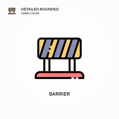 Bariyer vektör simgesi. Modern vektör illüstrasyon kavramları. Düzenlemesi ve kişiselleştirmesi kolay.
