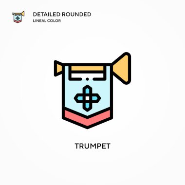 Trompet vektör simgesi. Modern vektör illüstrasyon kavramları. Düzenlemesi ve kişiselleştirmesi kolay.