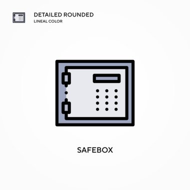 Güvenli kutu vektör simgesi. Modern vektör illüstrasyon kavramları. Düzenlemesi ve kişiselleştirmesi kolay.