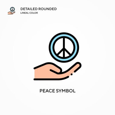 Barış sembolü vektör simgesi. Modern vektör illüstrasyon kavramları. Düzenlemesi ve kişiselleştirmesi kolay.