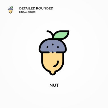 Fındık vektörü simgesi. Modern vektör illüstrasyon kavramları. Düzenlemesi ve kişiselleştirmesi kolay.