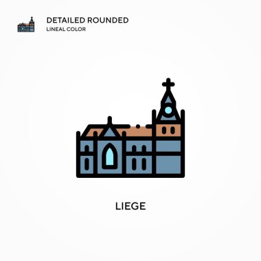 Liege vektör simgesi. Modern vektör illüstrasyon kavramları. Düzenlemesi ve kişiselleştirmesi kolay.