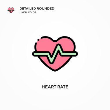 Kalp atış hızı vektör simgesi. Modern vektör illüstrasyon kavramları. Düzenlemesi ve kişiselleştirmesi kolay.