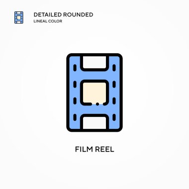 Film makarası vektör simgesi. Modern vektör illüstrasyon kavramları. Düzenlemesi ve kişiselleştirmesi kolay.