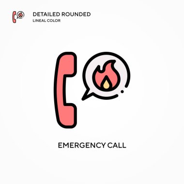 Acil çağrı vektör simgesi. Modern vektör illüstrasyon kavramları. Düzenlemesi ve kişiselleştirmesi kolay.