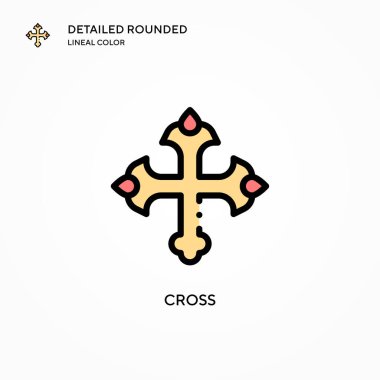 Vektör simgesi çapraz. Modern vektör illüstrasyon kavramları. Düzenlemesi ve kişiselleştirmesi kolay.