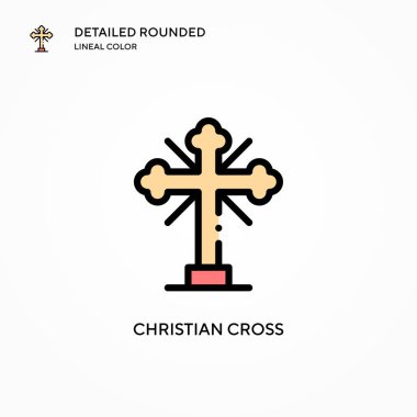 Hristiyan vektör simgesi. Modern vektör illüstrasyon kavramları. Düzenlemesi ve kişiselleştirmesi kolay.
