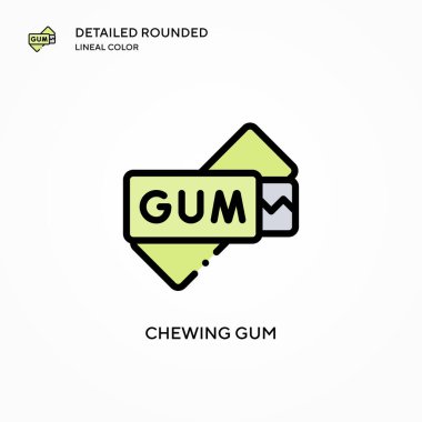 Sakız vektör simgesi çiğnemek. Modern vektör illüstrasyon kavramları. Düzenlemesi ve kişiselleştirmesi kolay.