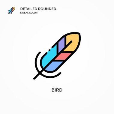 Kuş vektör simgesi. Modern vektör illüstrasyon kavramları. Düzenlemesi ve kişiselleştirmesi kolay.