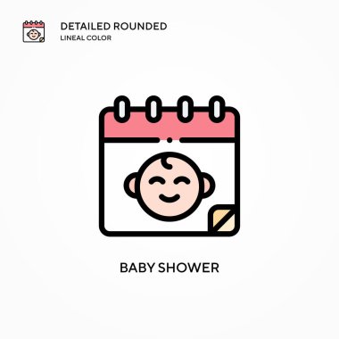 Bebek duş vektör simgesi. Modern vektör illüstrasyon kavramları. Düzenlemesi ve kişiselleştirmesi kolay.